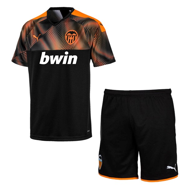Camiseta Valencia Segunda equipo Niños 2019-20 Naranja Negro